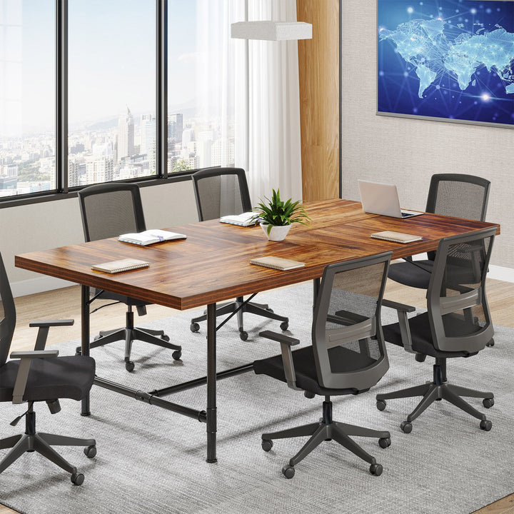 6FT Conference Table, 70.8" Rectangle Training Table Boardroom Desk Tribesigns