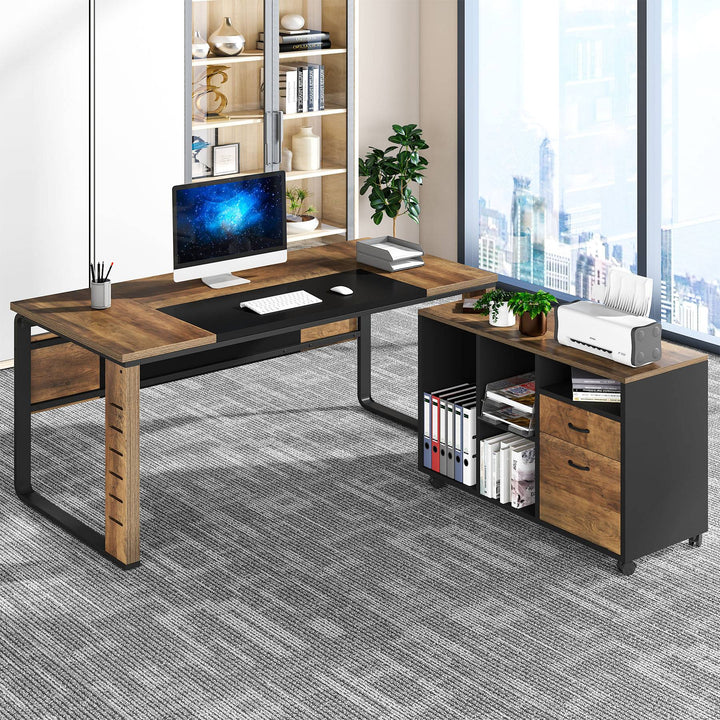 Tribesigns L-Shaped Desk, 59" Executive Office Desk with Lateral File Cabinet Tribesigns