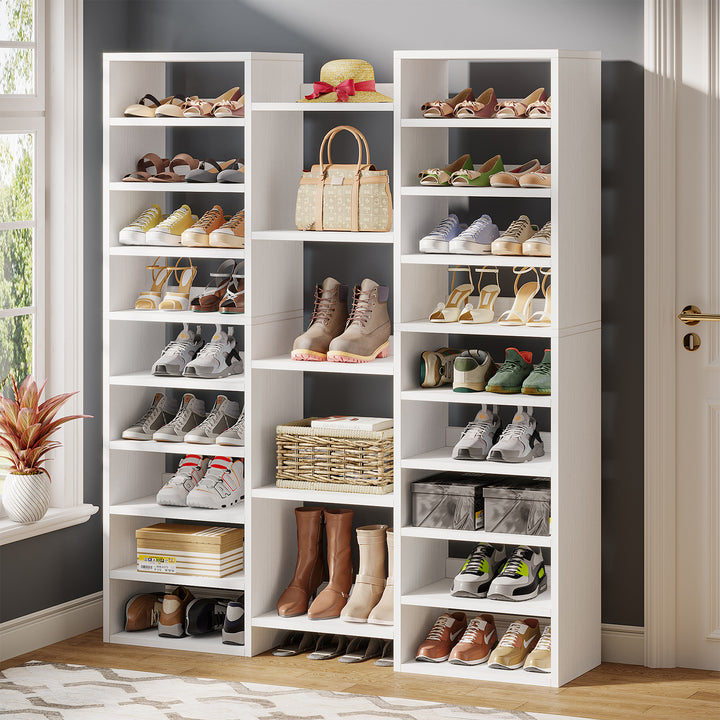 Freestanding Shoe Rack with Storage Shelves