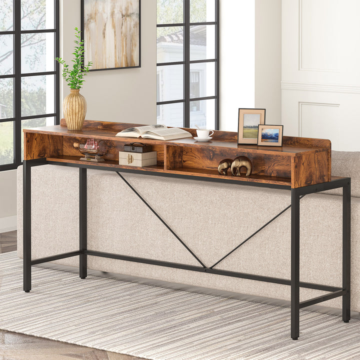 2-Tier Console Table, 70.9" Sofa Hallway Table