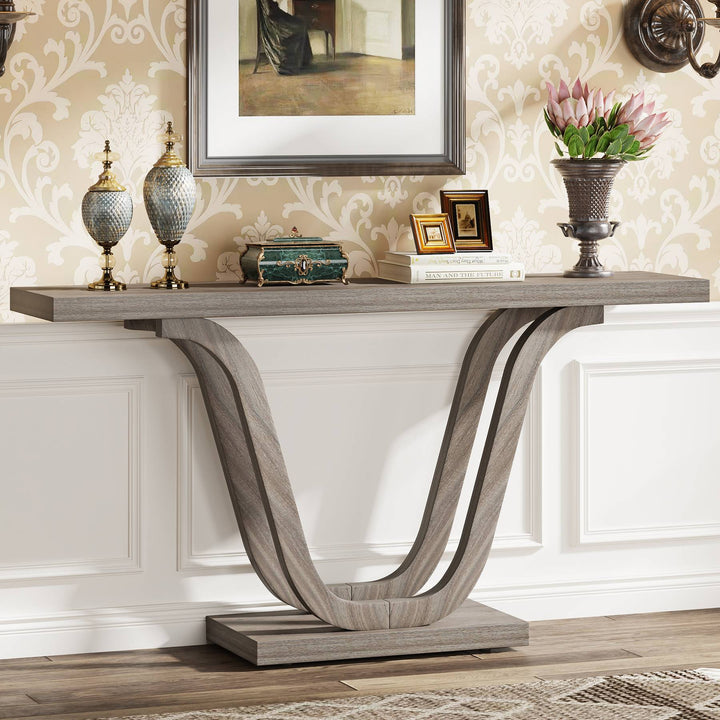 Console Table, 55 Inch Farmhouse Sofa Table Hallway Table Tribesigns