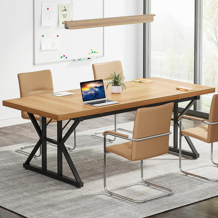 Tribesigns Conference Table, 6FT Rectangle Meeting Room Table Executive Desk Tribesigns