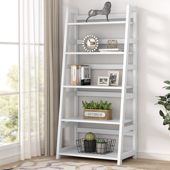 5-Tier Ladder Bookshelf Bookcase