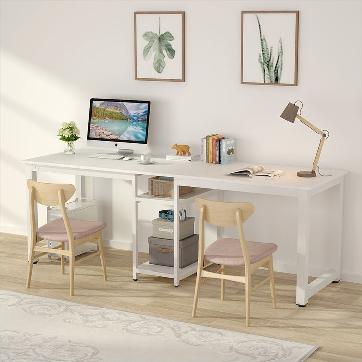 78" Two Person Desk with Shelves